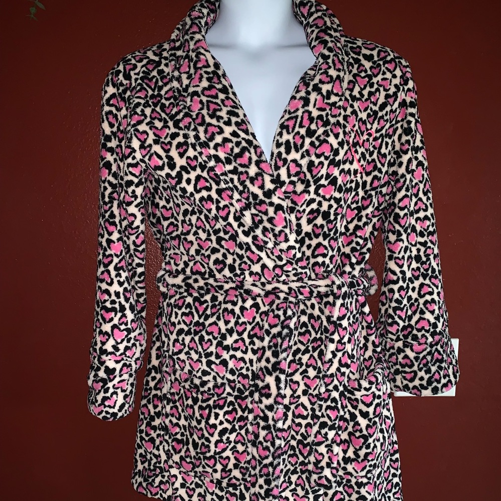 VS SOFT SHORT ROBE XS/S Leopard heart robe - Picture 2 of 8